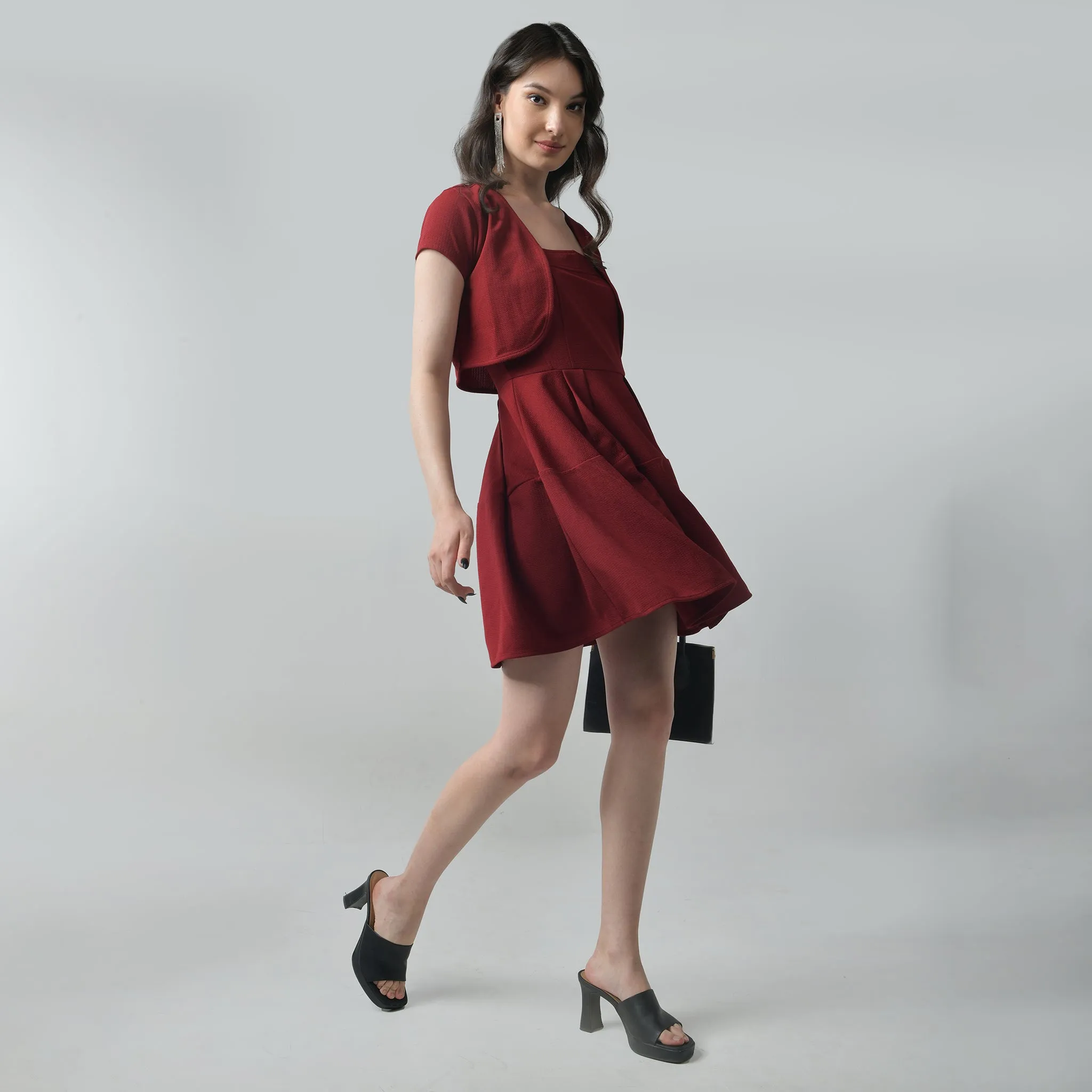 Fit & Flare Dress with Shrug