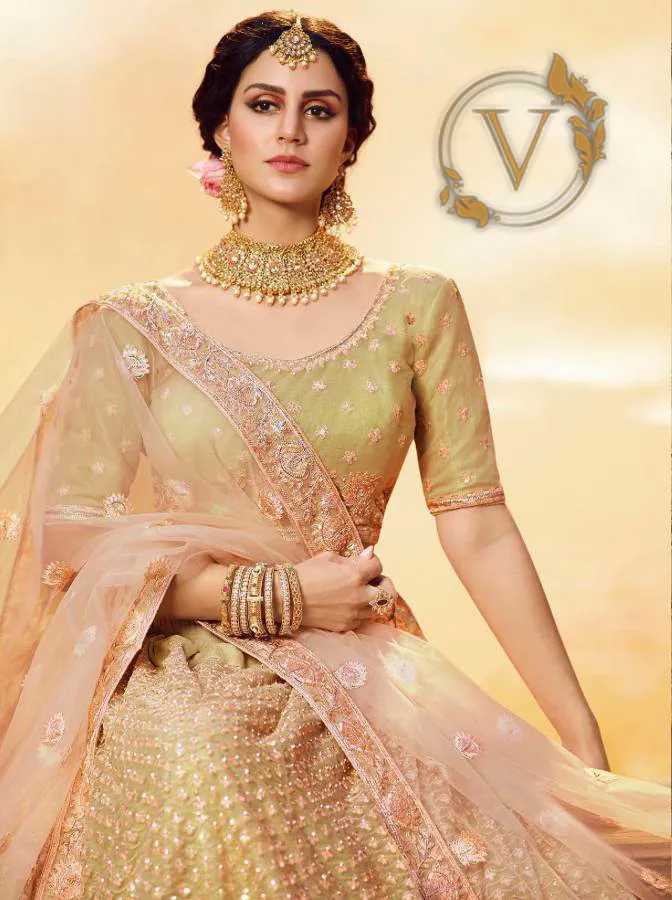 Golden Embroidered Gota Silk Lehenga Choli With Dupatta