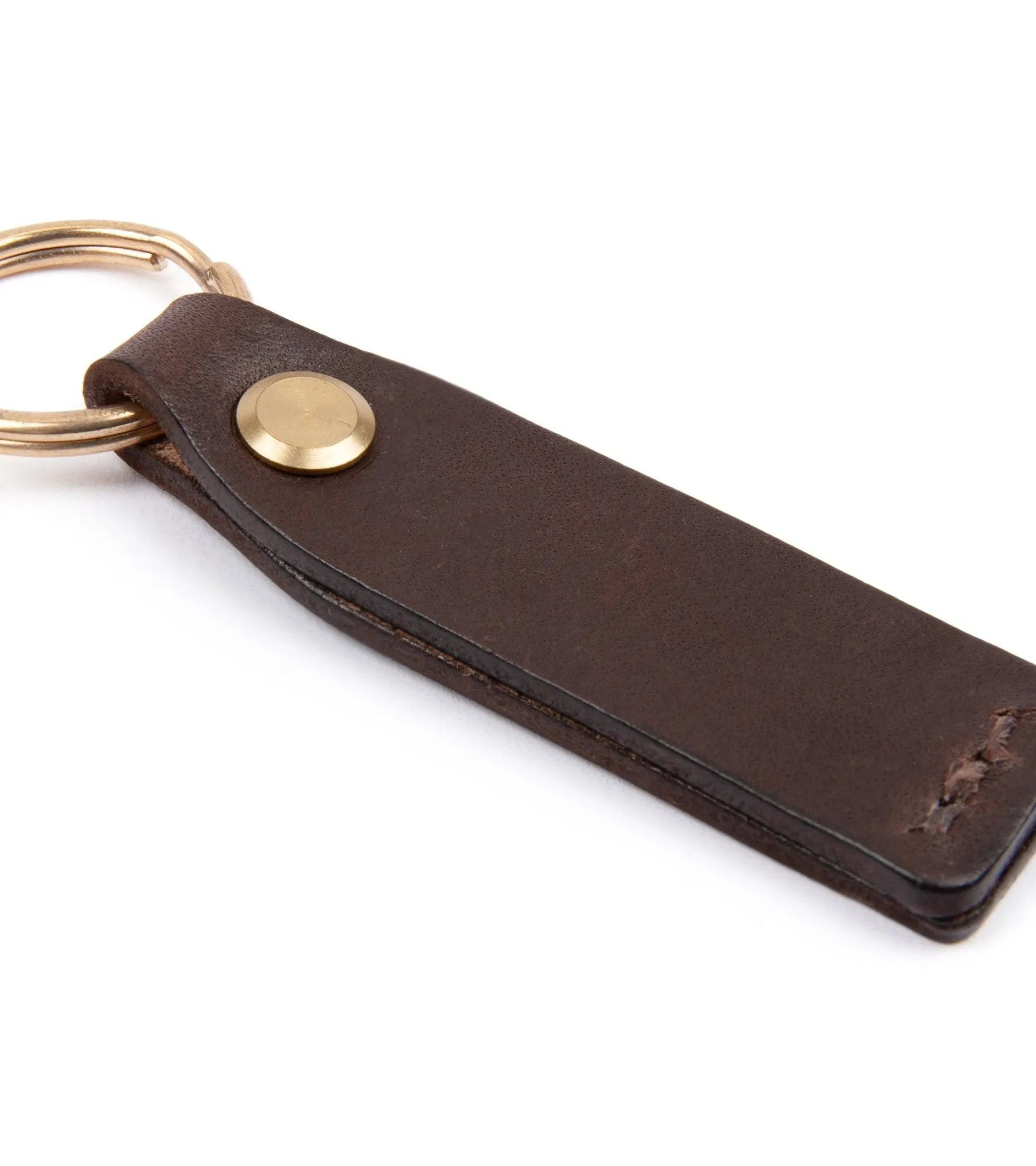 Hardy & Parsons Leather Key Fob: Dark Brown
