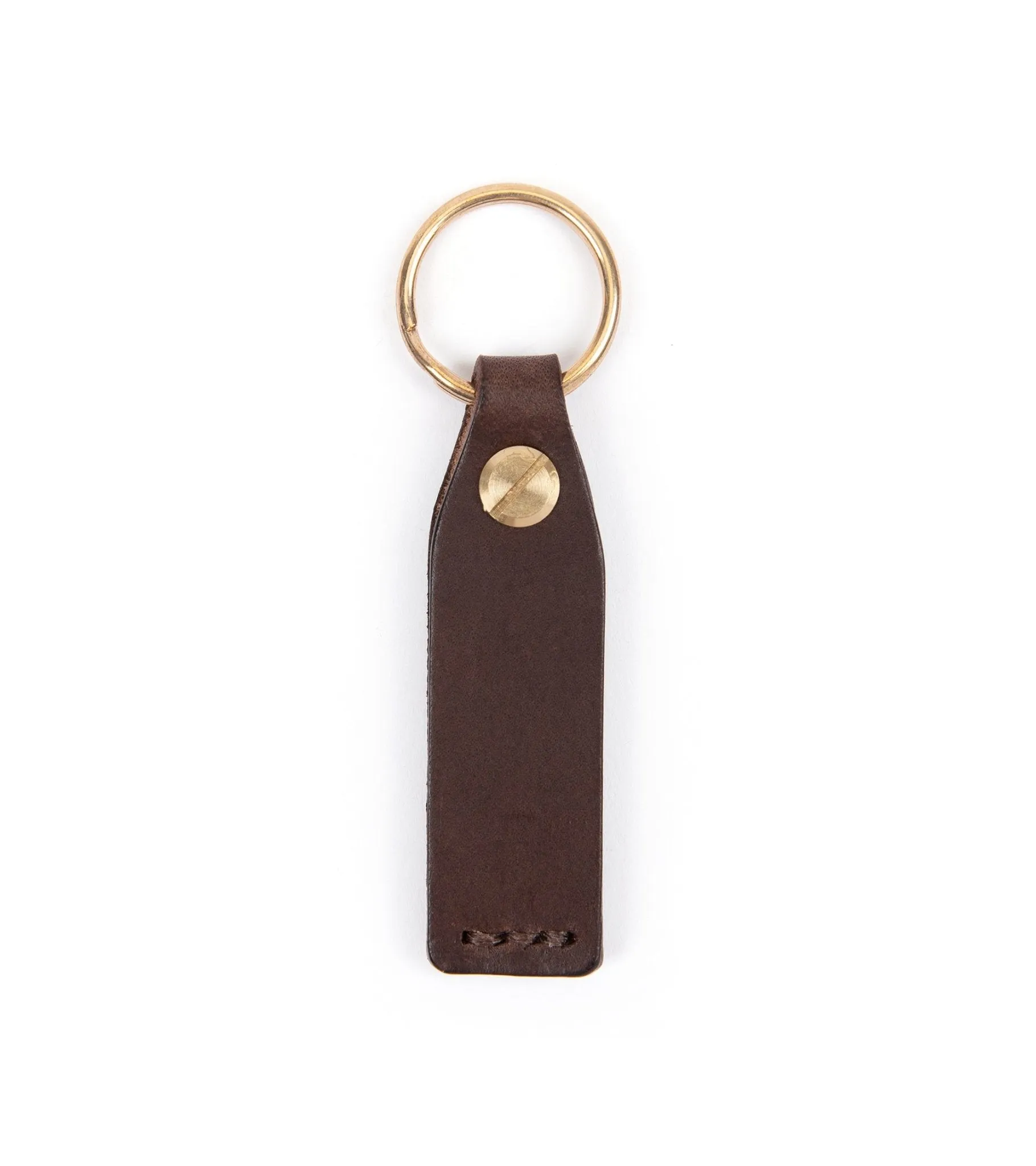 Hardy & Parsons Leather Key Fob: Dark Brown