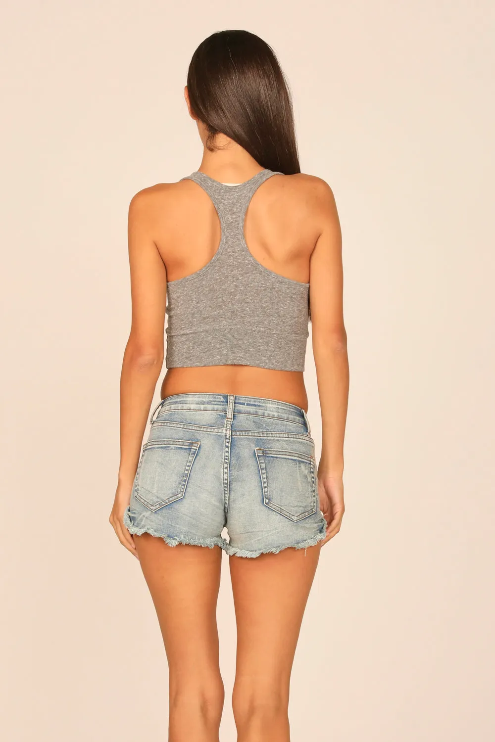 Heather Grey Heathered Slub Racerback Top