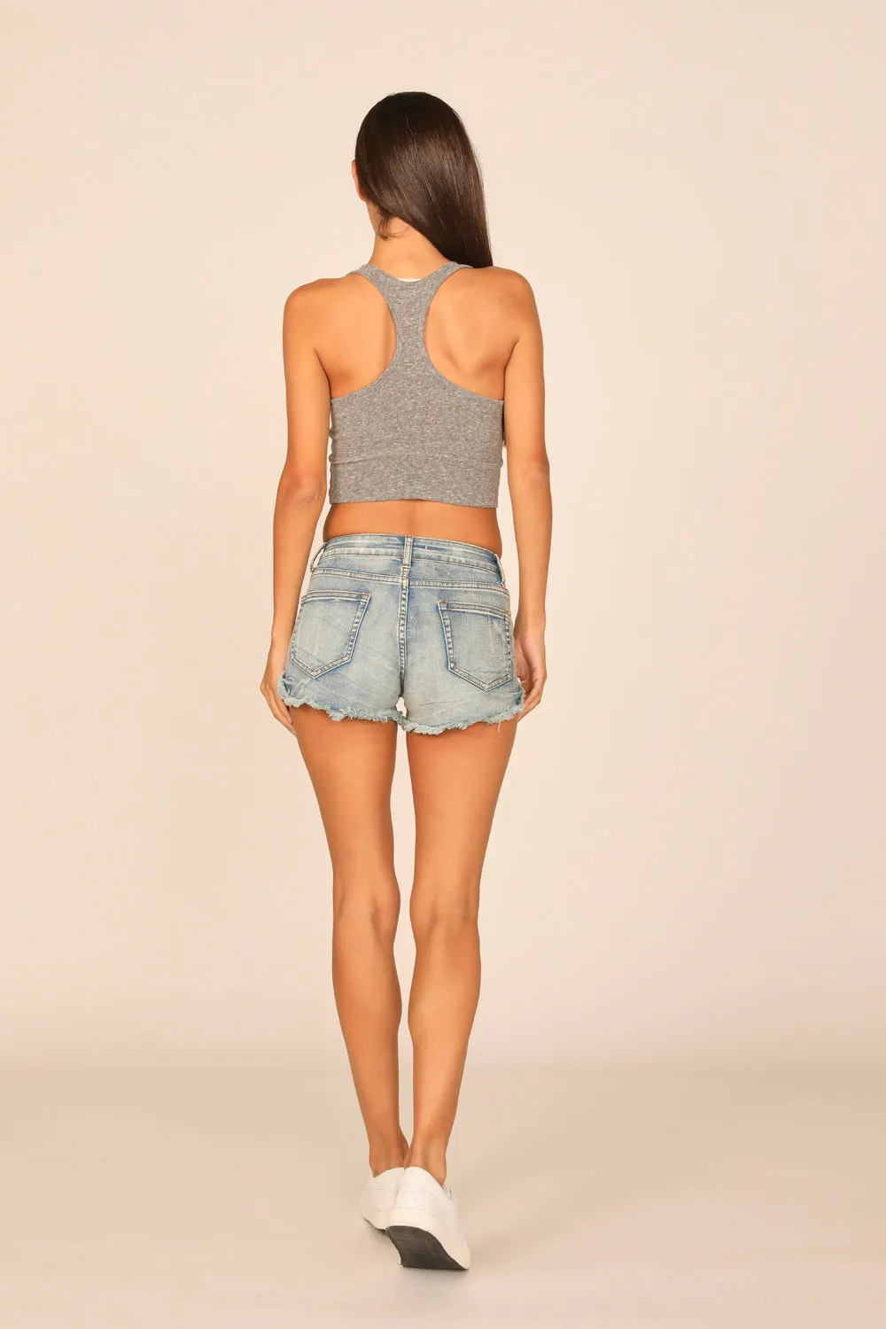 Heather Grey Heathered Slub Racerback Top