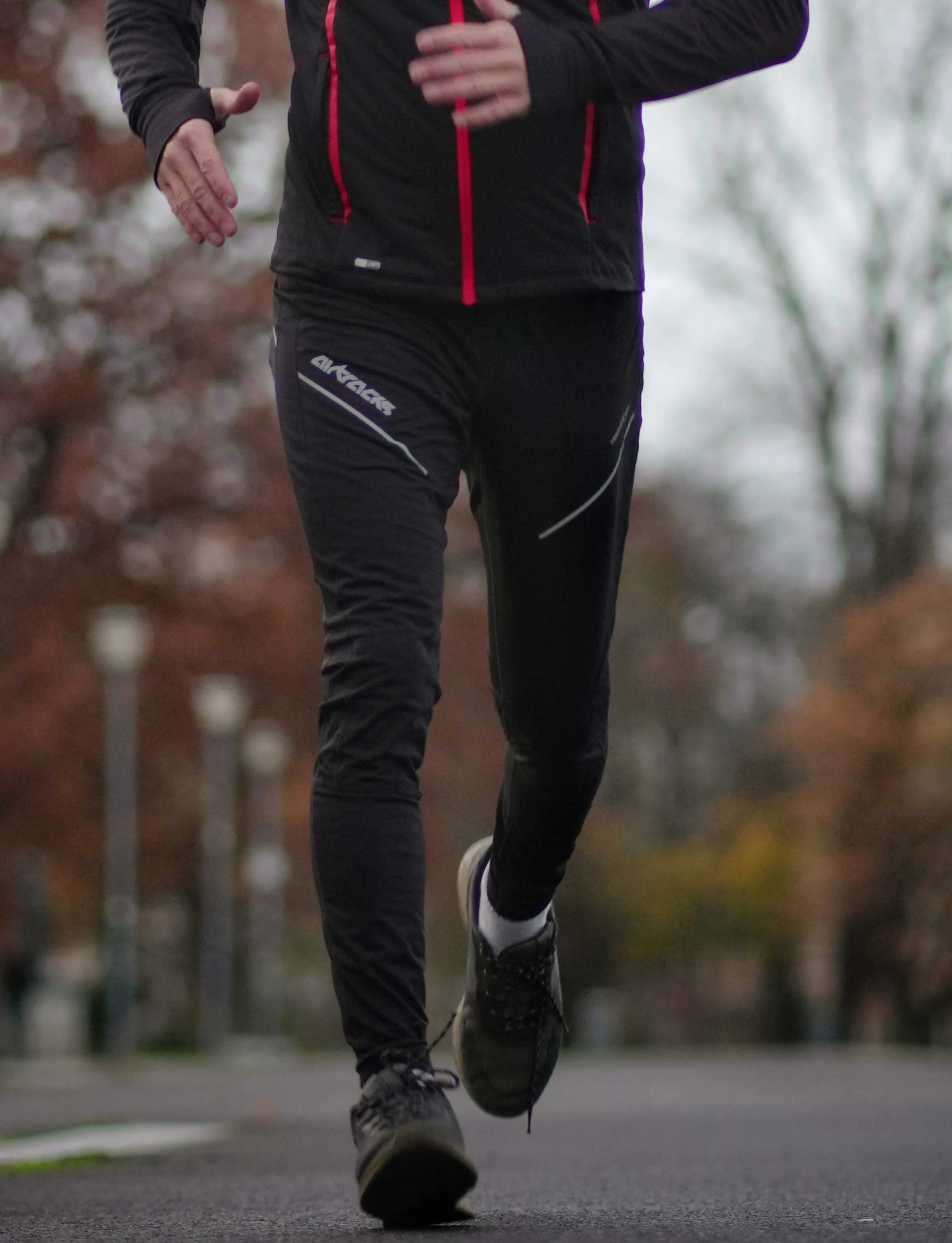 Herren Thermo Winter Laufhose Lang Pro Line Schwarz Setprodukt