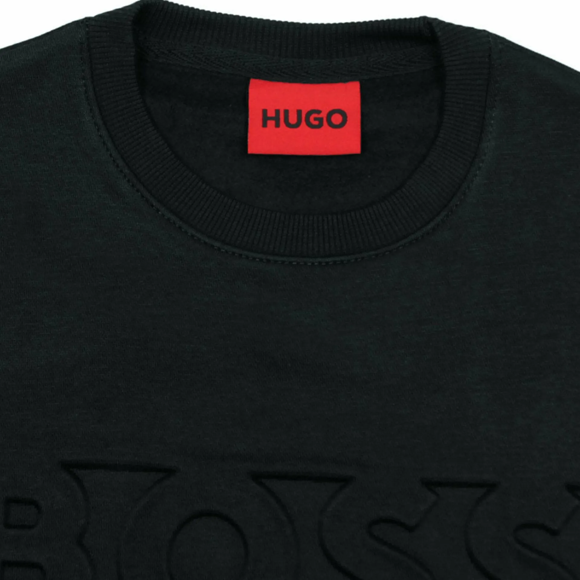 HU - Men 'Black' Boss Embossed Logo Fleece Sweatshirt HU598