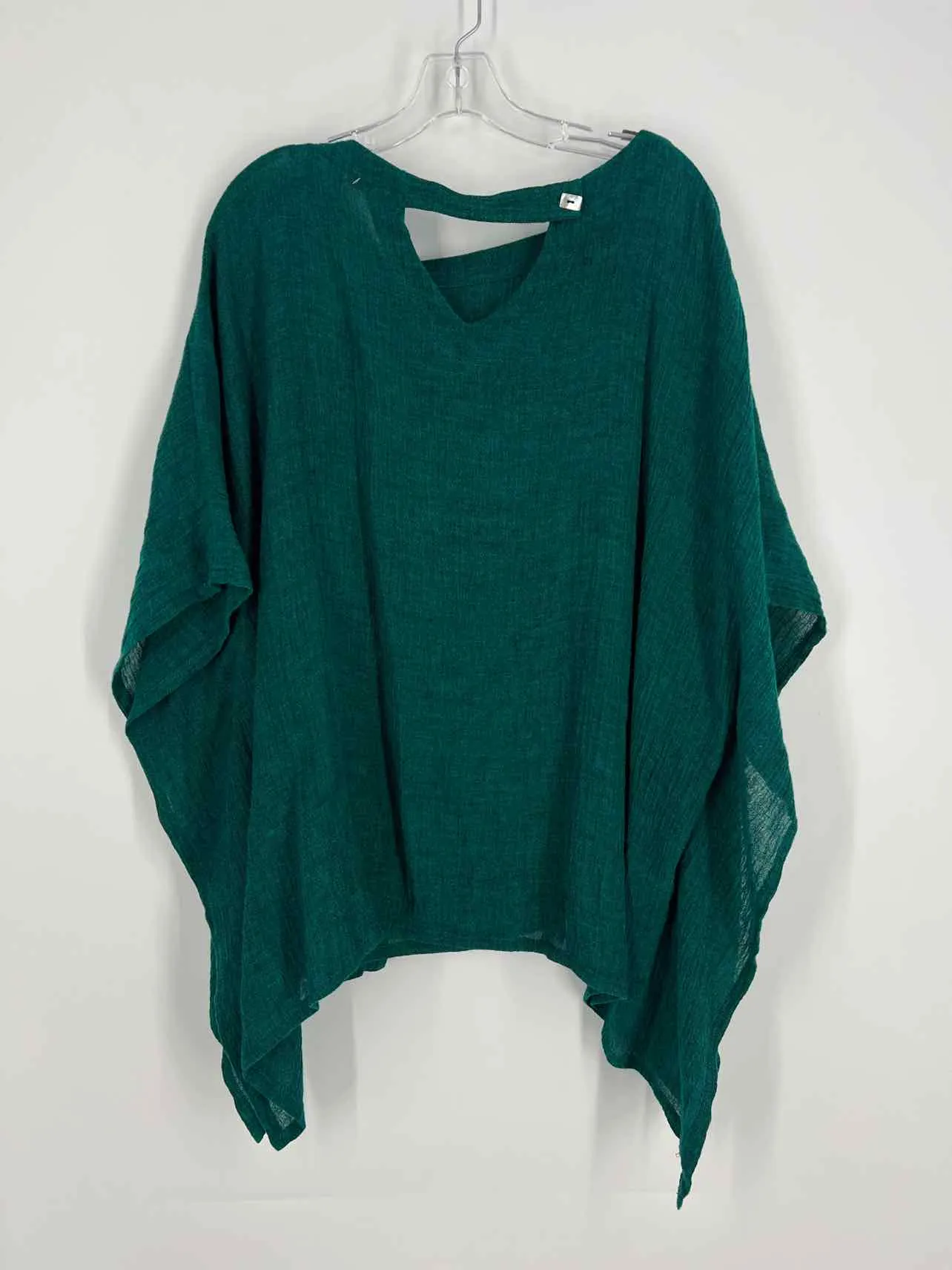 IC by Connie K Size M Teal Variegated Pocket Tops Top-3/4 Sleeve