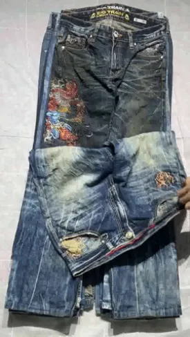Japanese embroidered denim