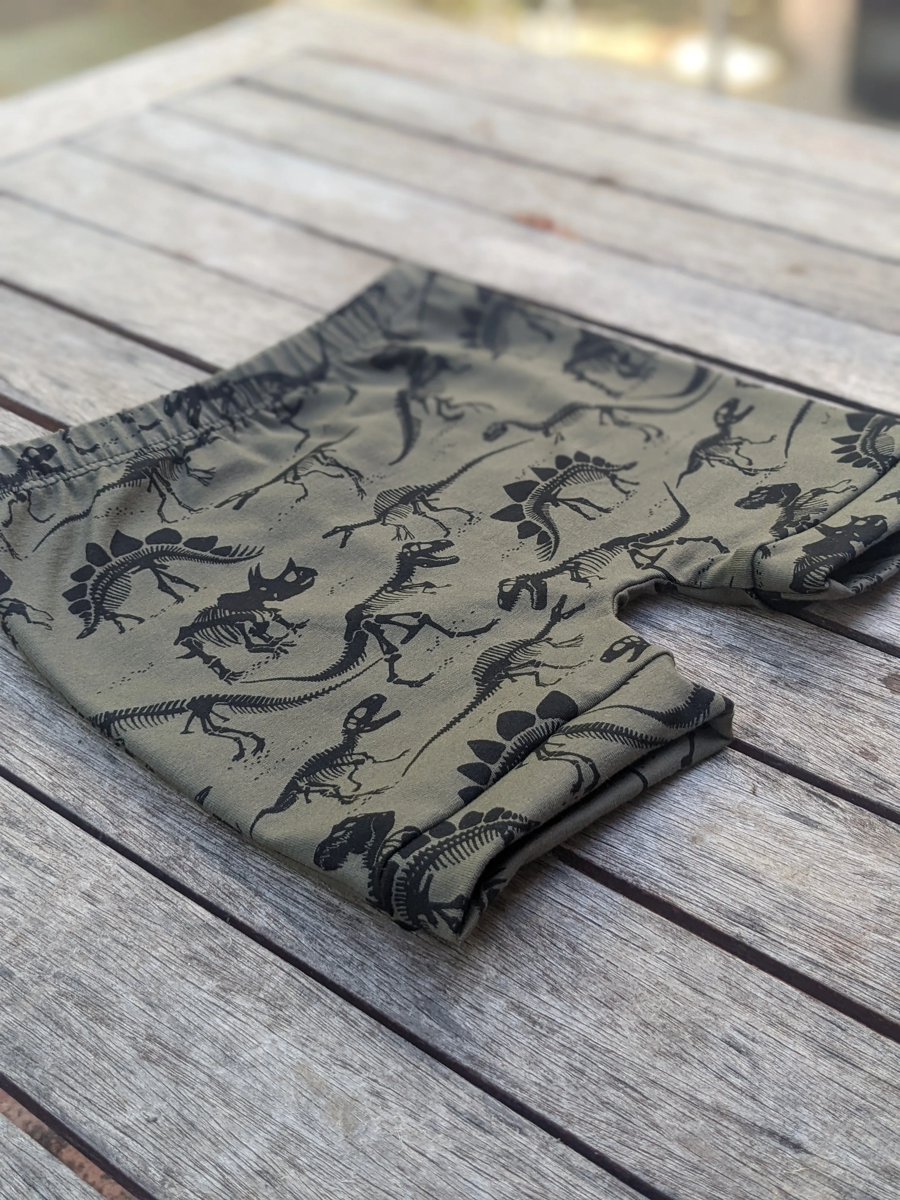 Kids Shorts (Dino Bones - Khaki)