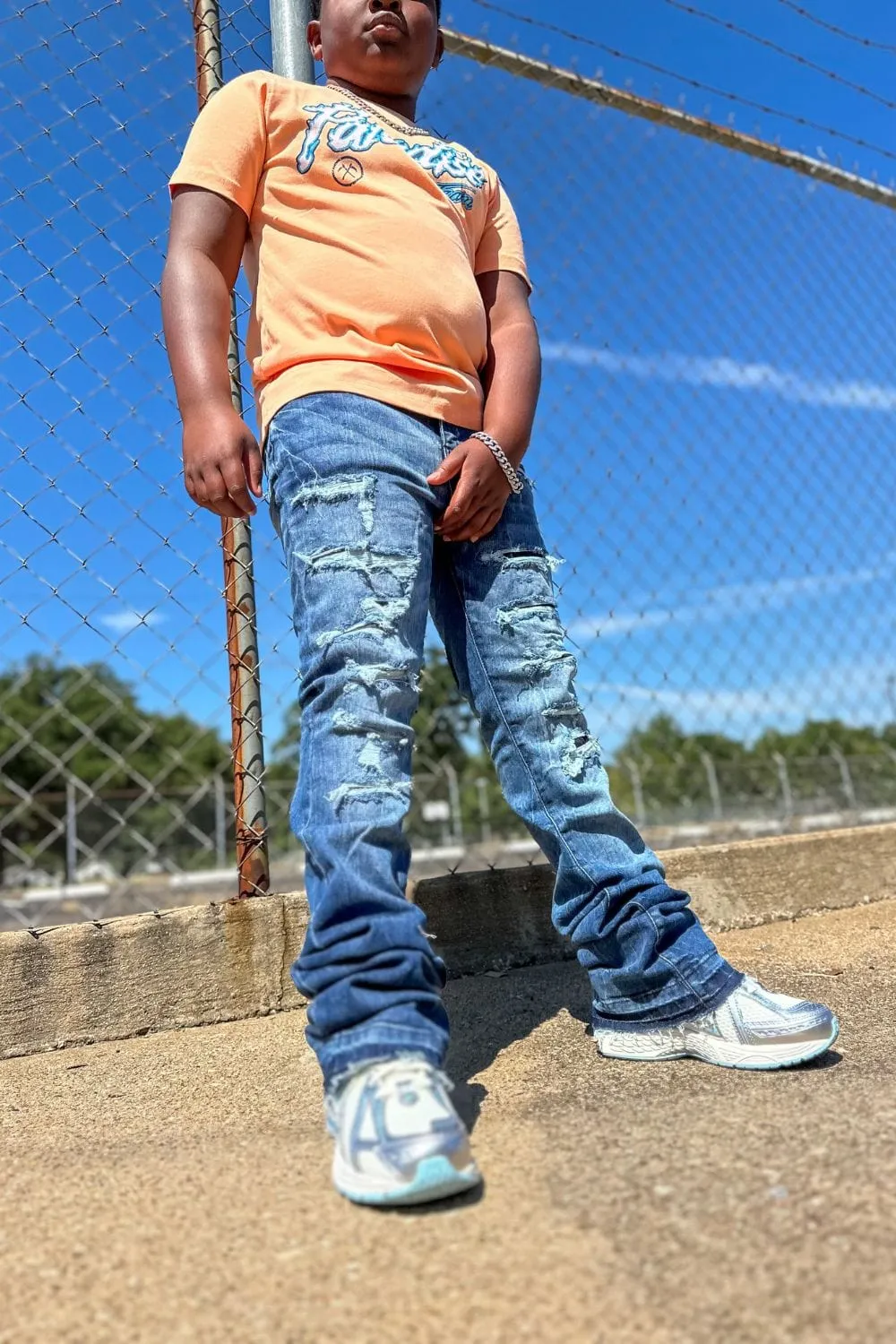 Kids Stacked Rockport Denim (Deep Blue)