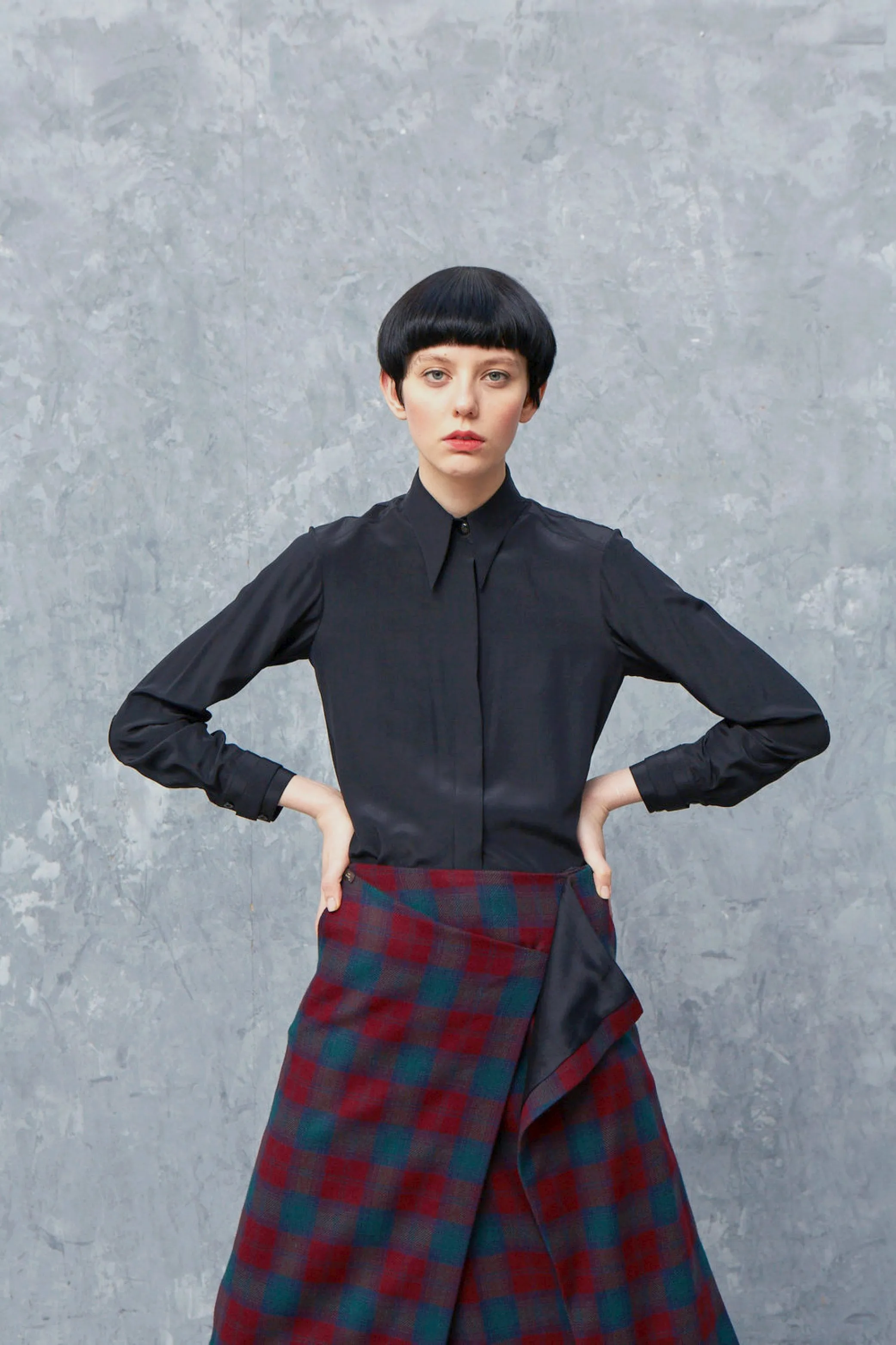 LOCK black - silk shirt