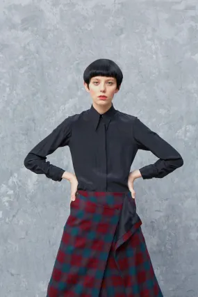 LOCK black - silk shirt