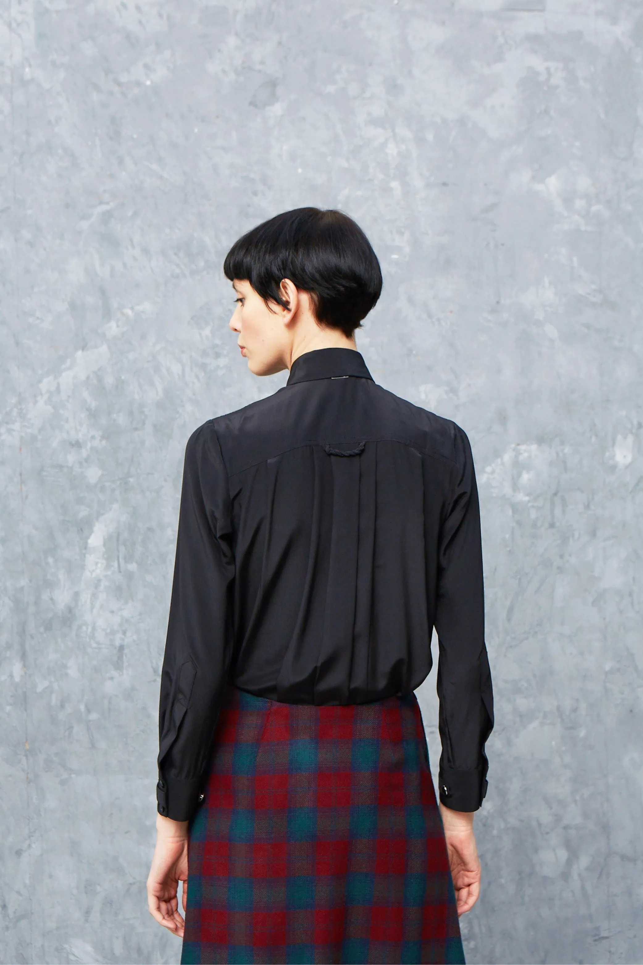 LOCK black - silk shirt