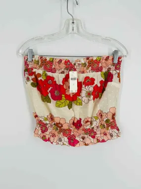 Love the Label Size XL Pink/Ivory Floral Smocked NEW Tops Tube Top