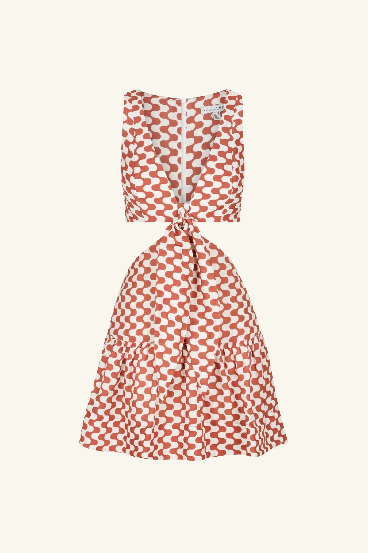 MARMO LINEN CUT OUT MINI DRESS