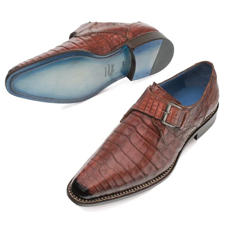 Mezlan Magnus Crocodile Monkstrap Shoe Sport