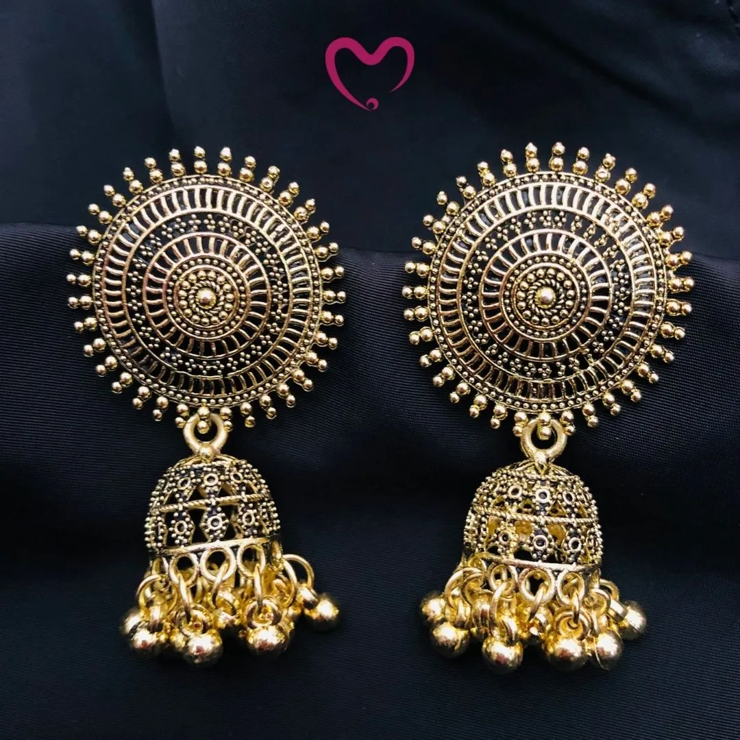 Mix n Match Combo of 12 Ethnic Jhumkas with Adjustable Diamond Ring