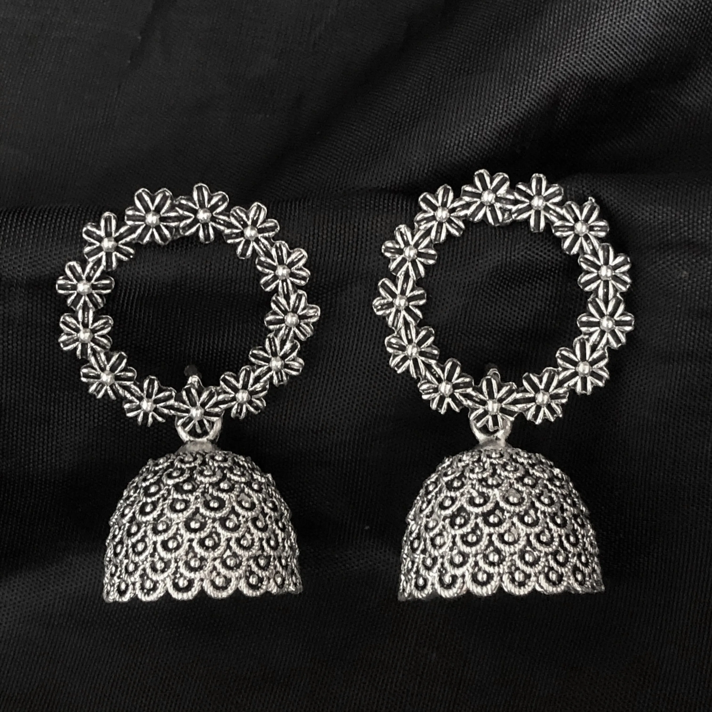 Mix n Match Combo of 12 Ethnic Jhumkas with Adjustable Diamond Ring