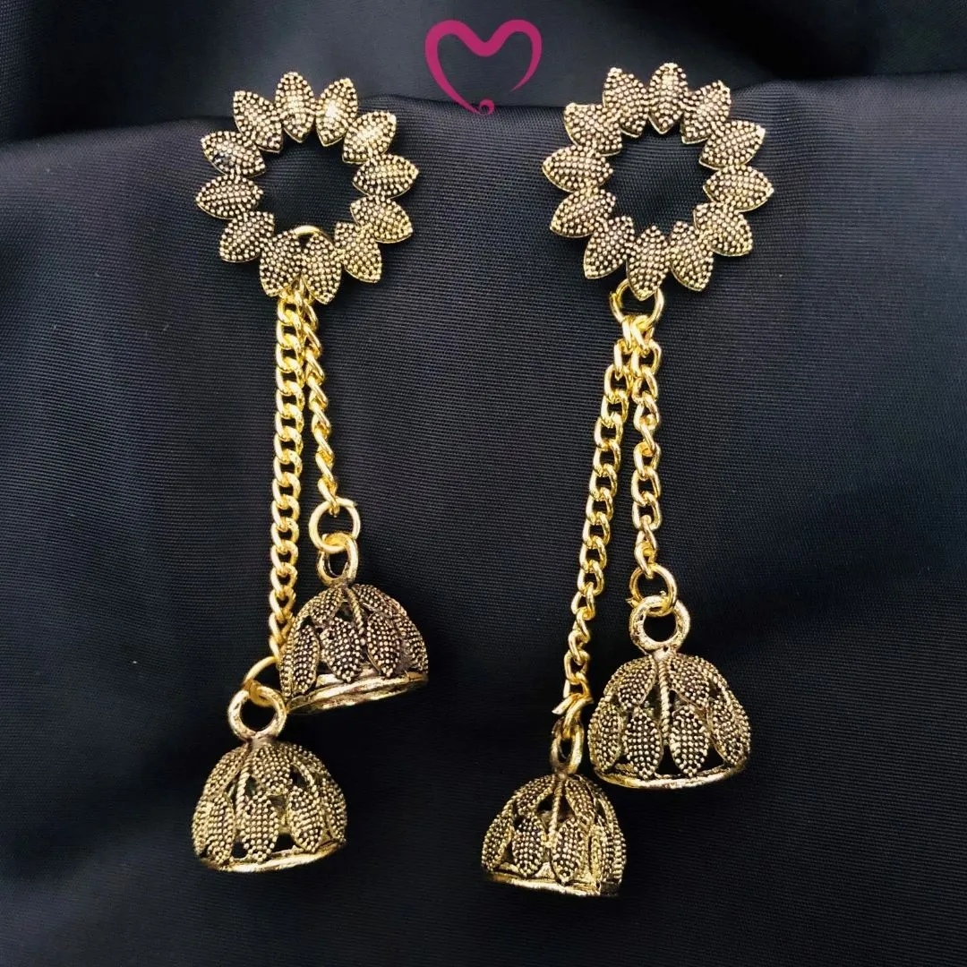 Mix n Match Combo of 12 Ethnic Jhumkas with Adjustable Diamond Ring