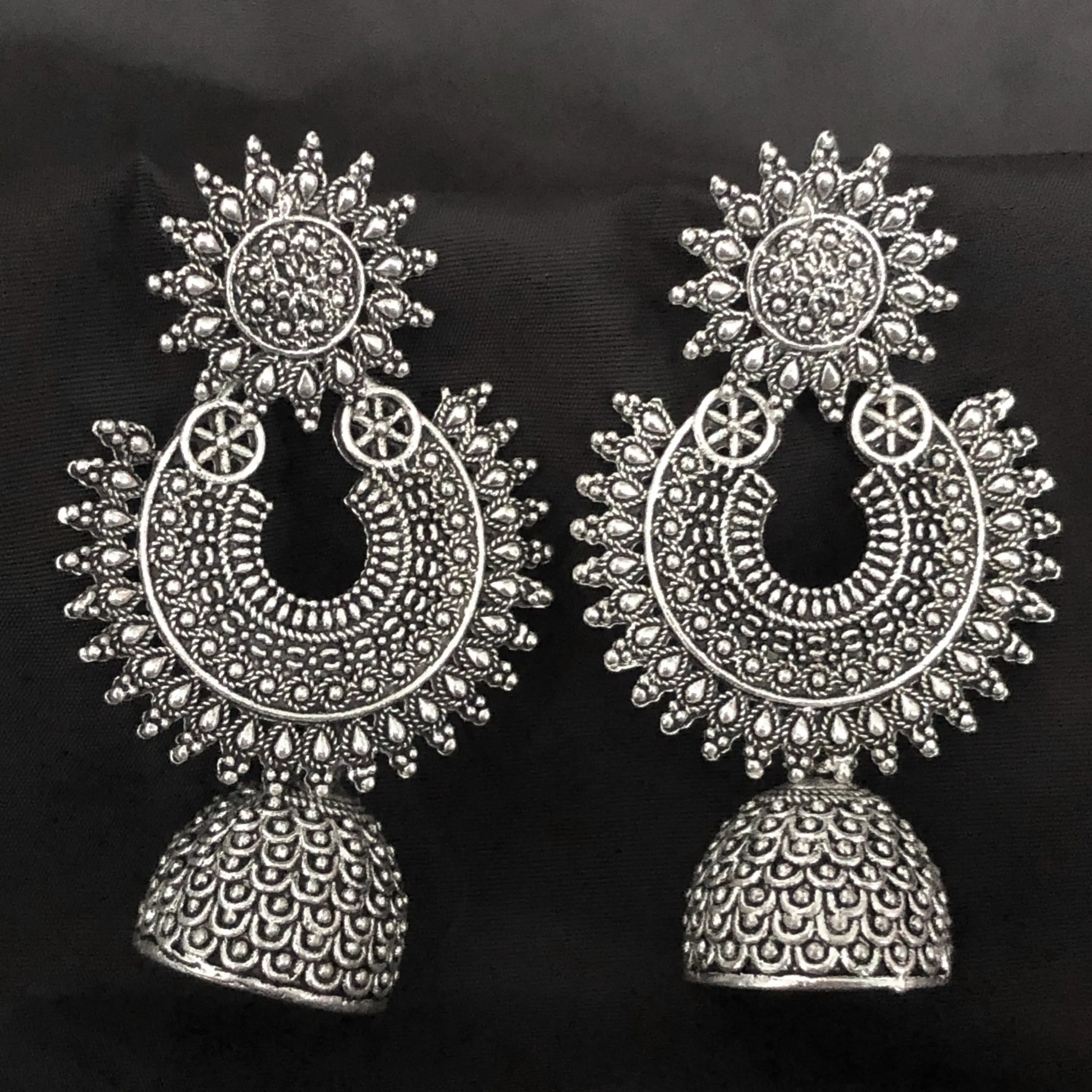 Mix n Match Combo of 12 Ethnic Jhumkas with Adjustable Diamond Ring