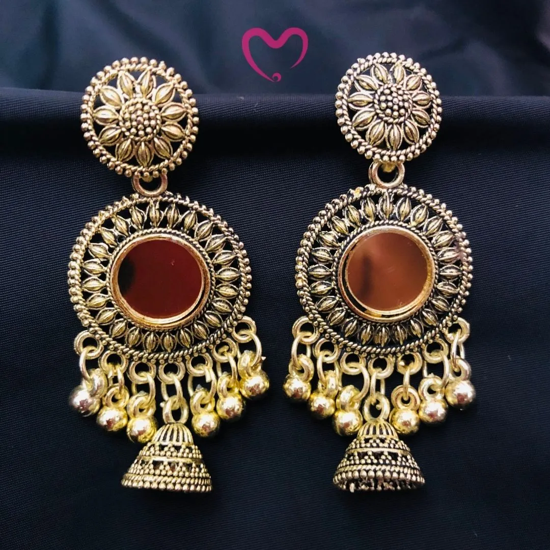 Mix n Match Combo of 12 Ethnic Jhumkas with Adjustable Diamond Ring