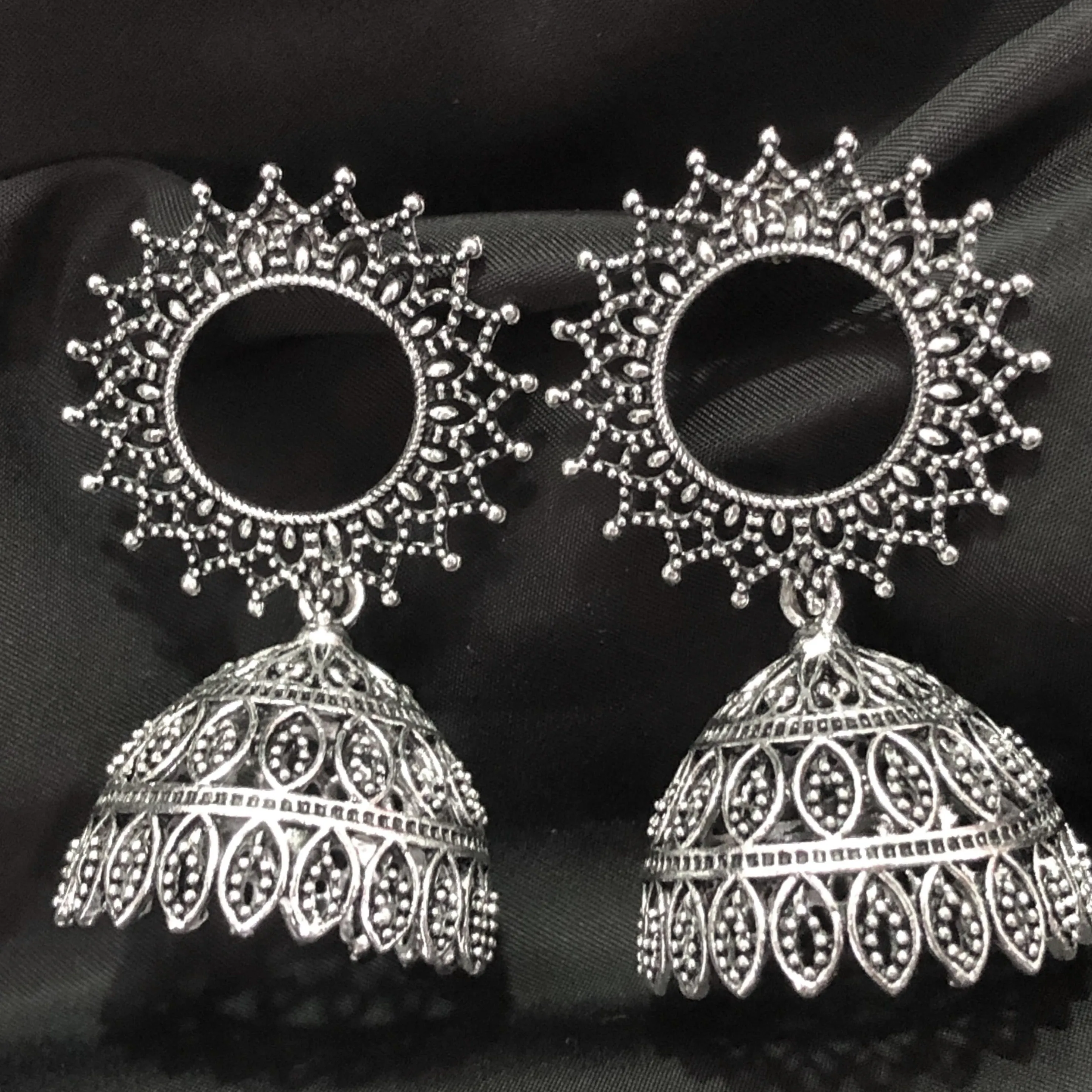 Mix n Match Combo of 12 Ethnic Jhumkas with Adjustable Diamond Ring