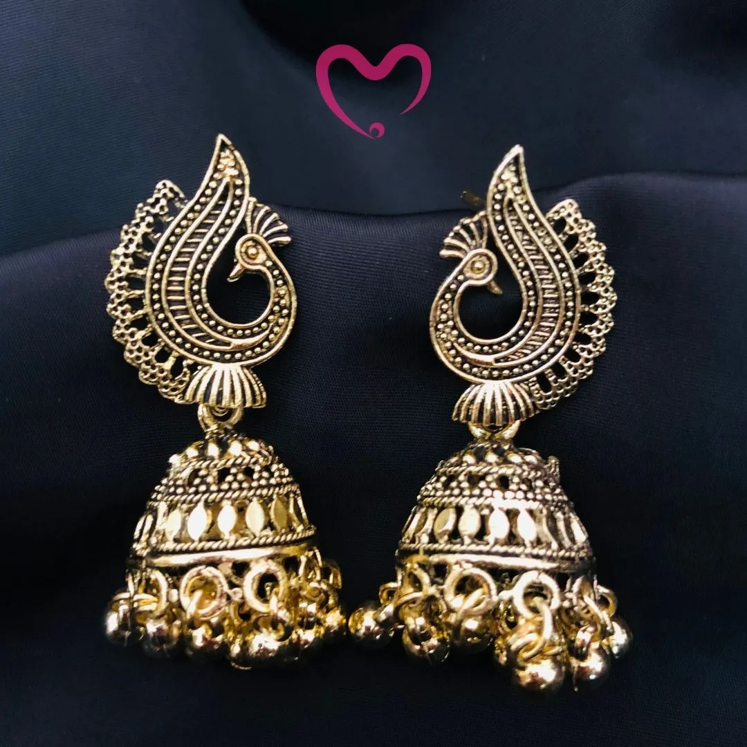 Mix n Match Combo of 12 Ethnic Jhumkas with Adjustable Diamond Ring