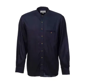 Navy Linen Grandfather Shirt