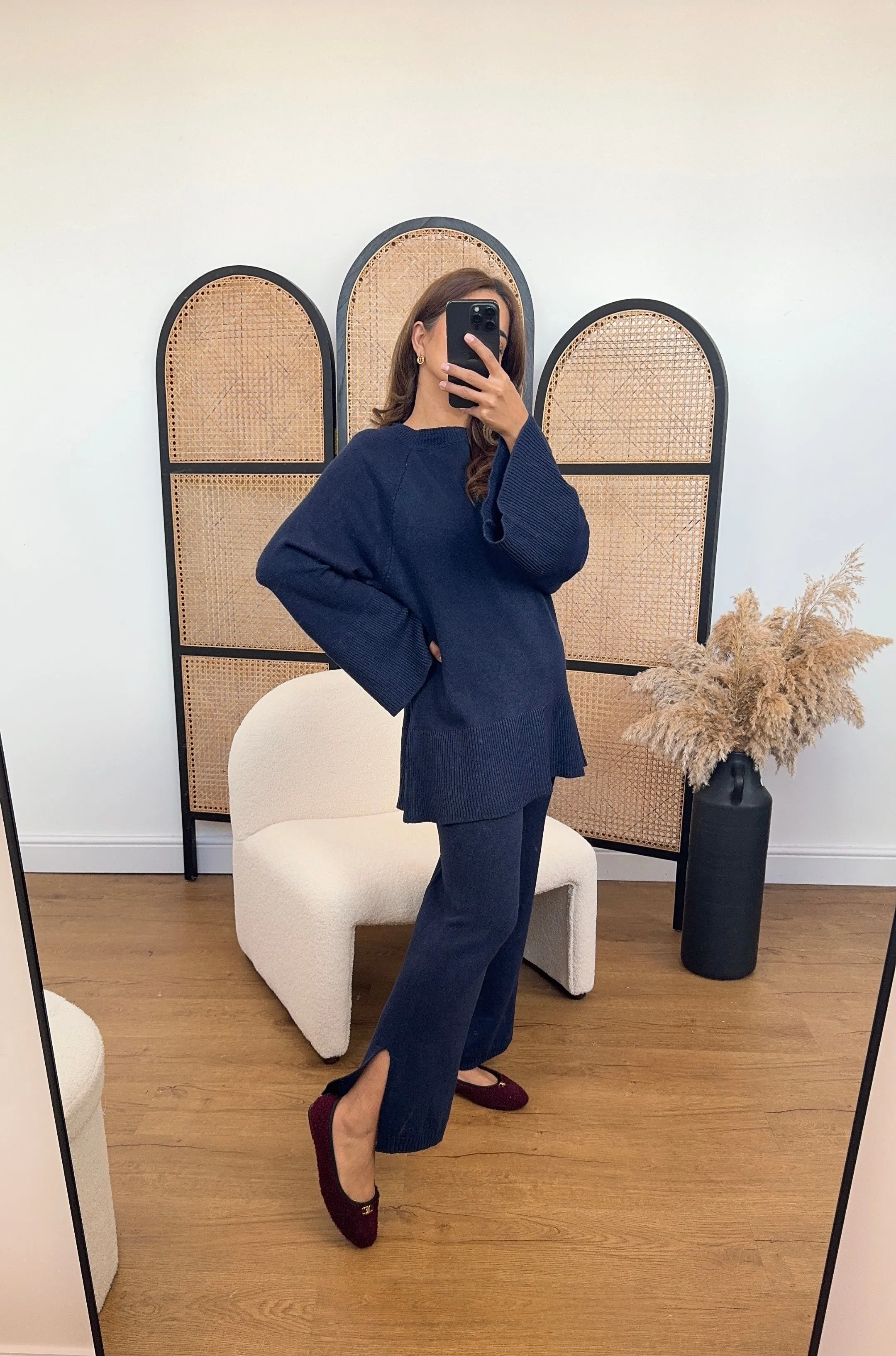 nyssa knit coord in navy