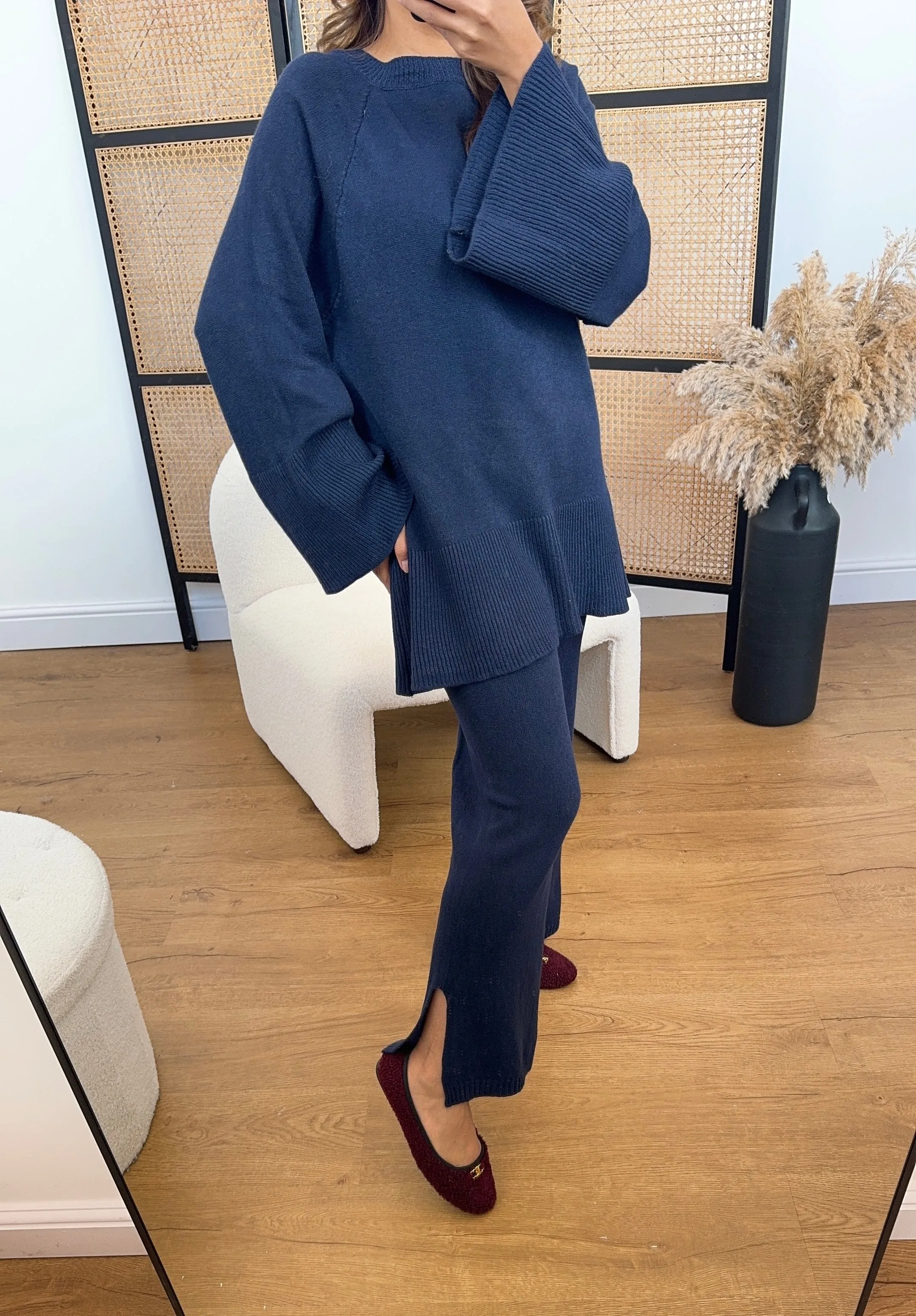 nyssa knit coord in navy