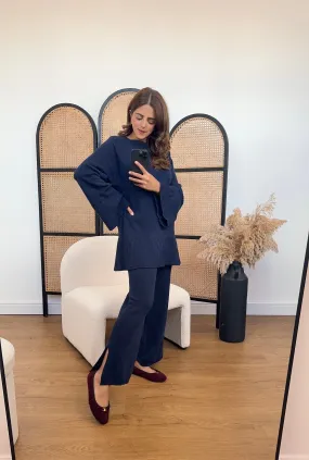 nyssa knit coord in navy