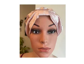 Pink Square Silk Night Cap/Bonnet