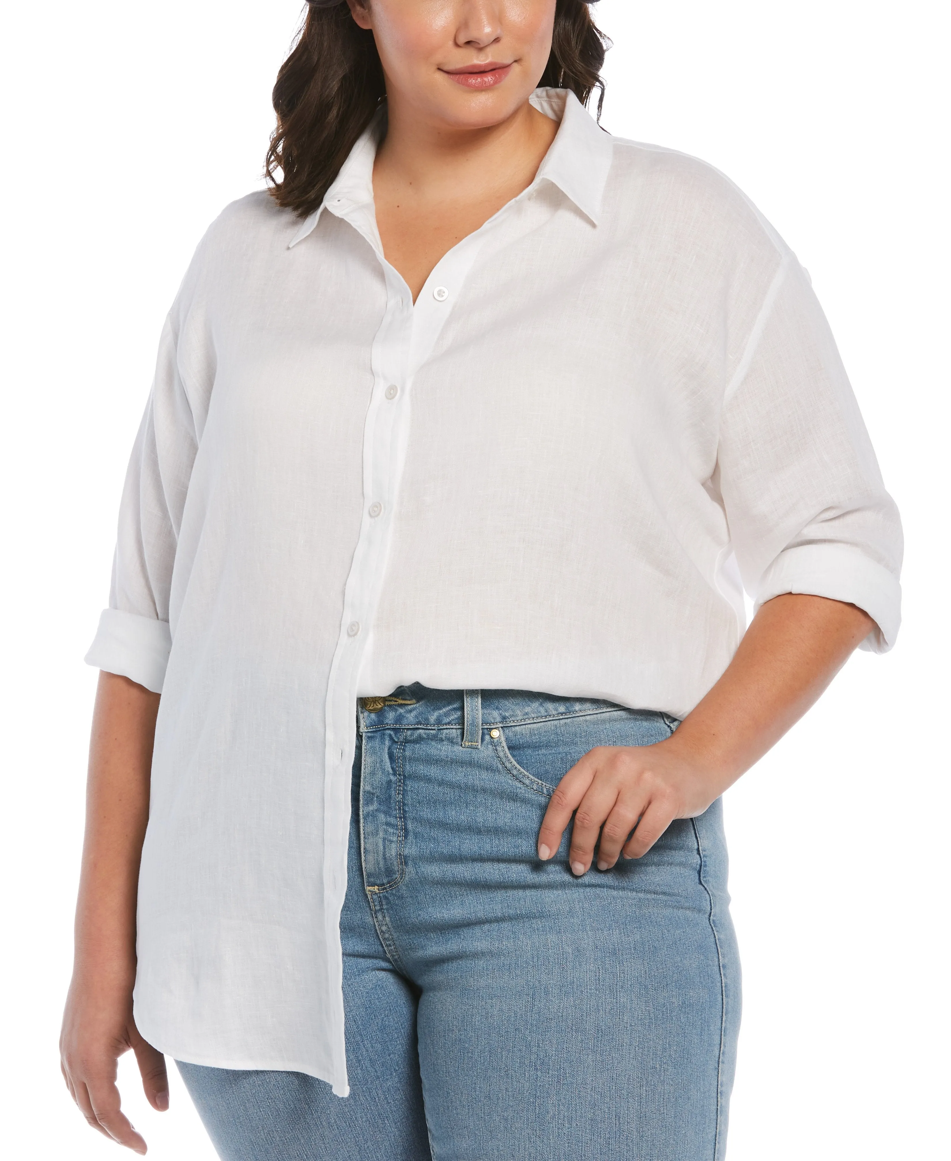 Plus Size Easy Linen Shirt