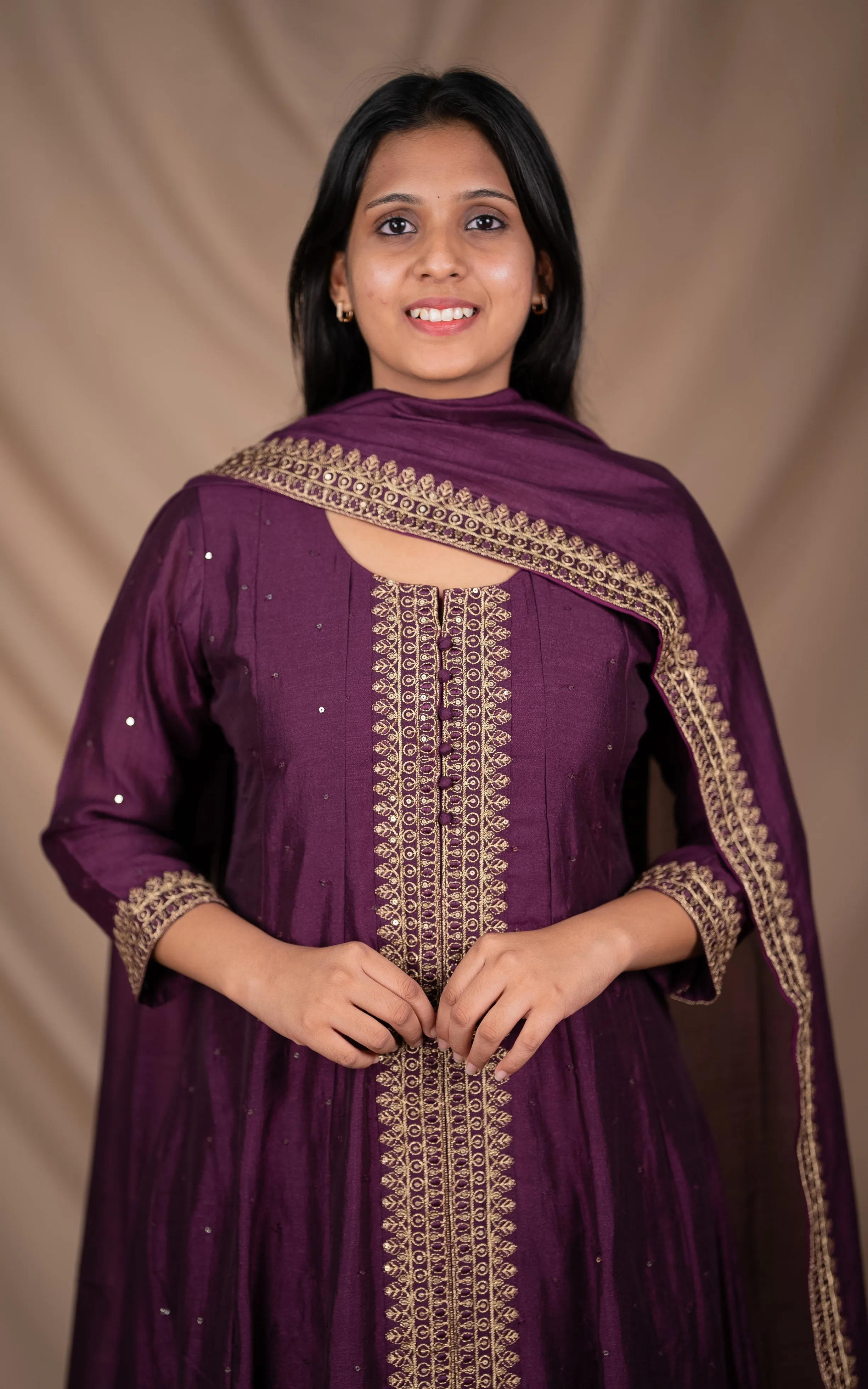 Pradhiksha Plum (Kurti Pant Dupatta)