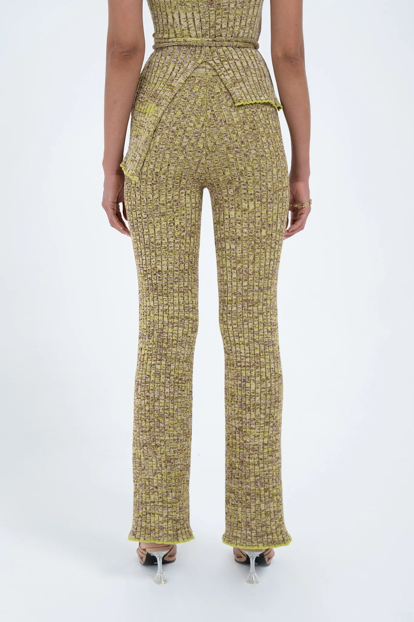 Rib Knit Pant in Avo