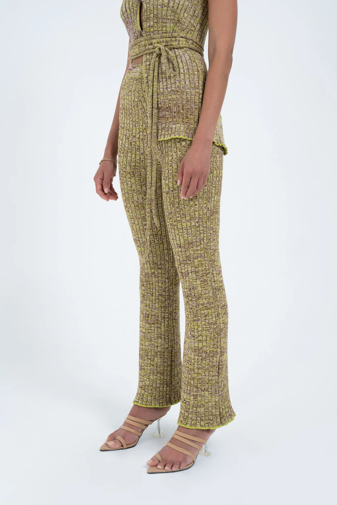 Rib Knit Pant in Avo
