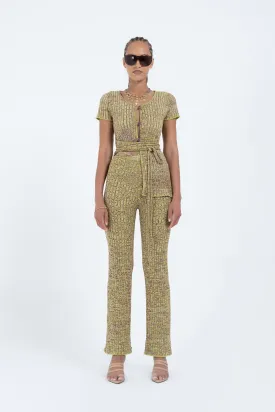 Rib Knit Pant in Avo