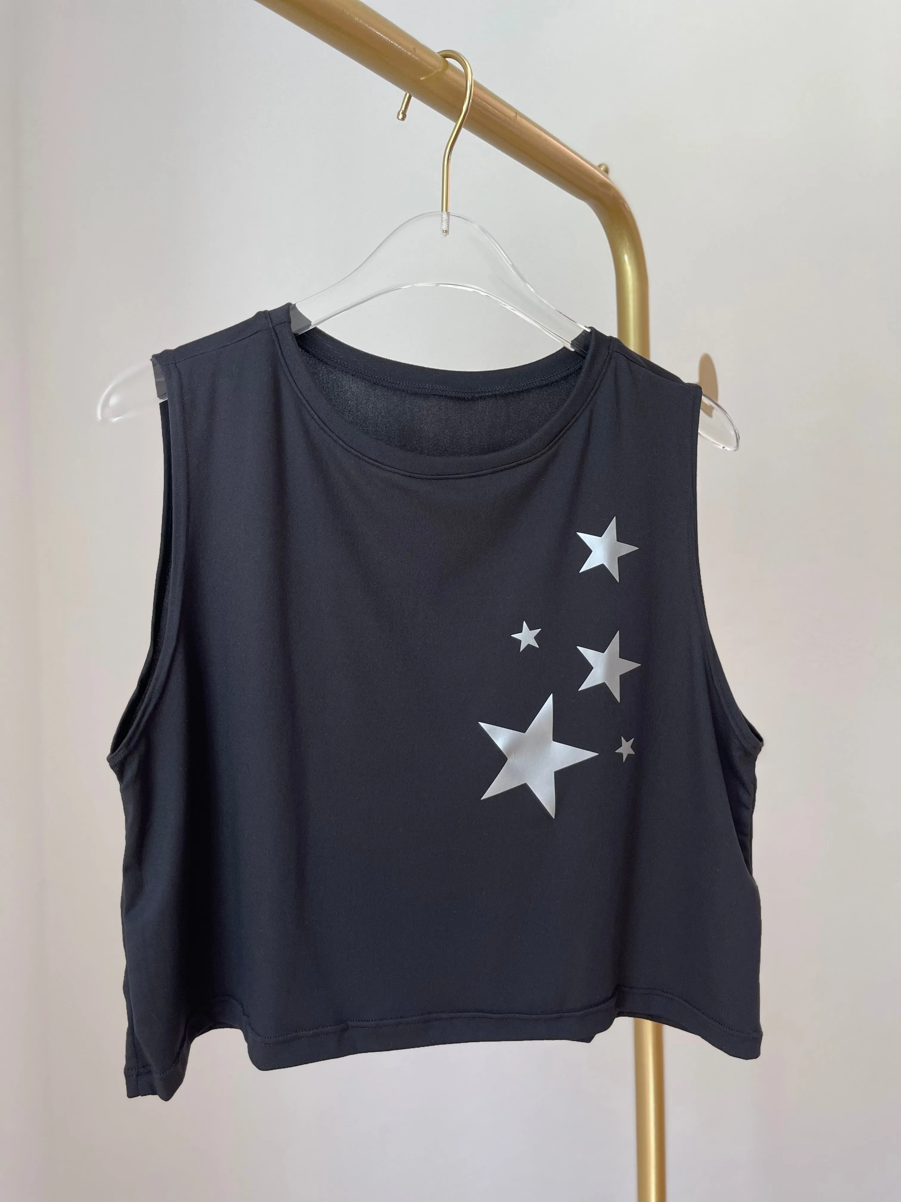 Silver Stars Crop Top