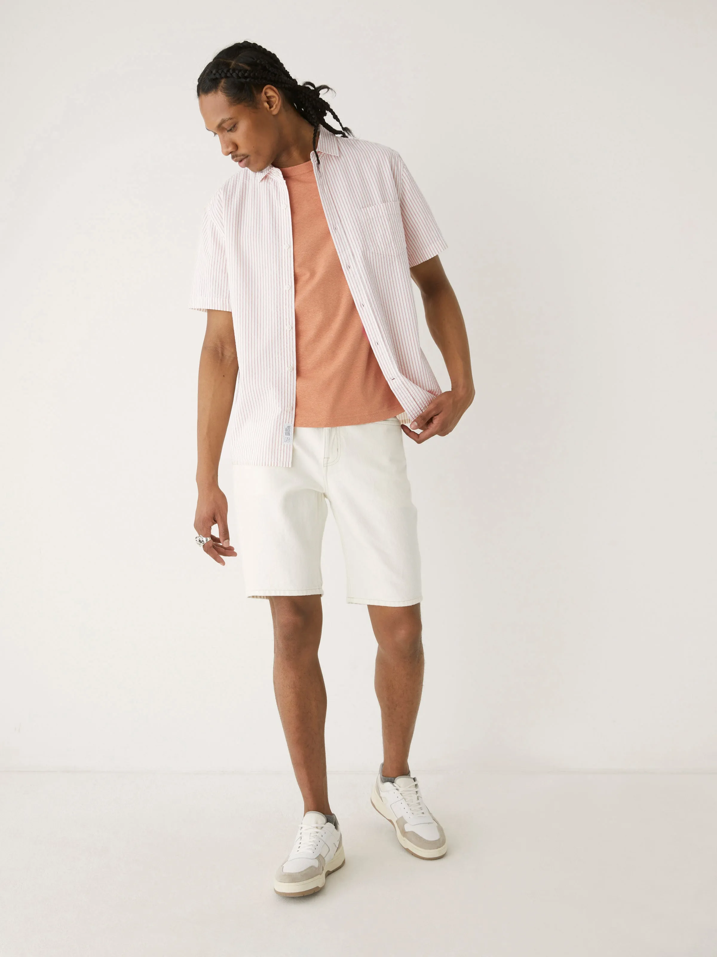 The Adam Slim 10in Short in Off White