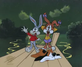 Tiny Toons Original Production Cel on Original Background: Buster Bunny and Babs Bunny