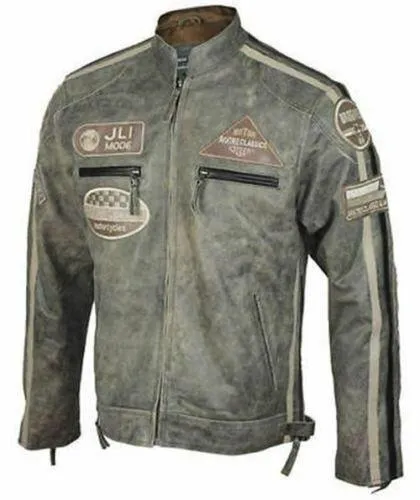 Uomo Vintage Deserto Giacca di pelle da Biker