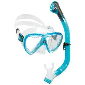 Used Cressi Ikarus Mask with Orion Dry Snorkel Combo - Translucent Aquamarine