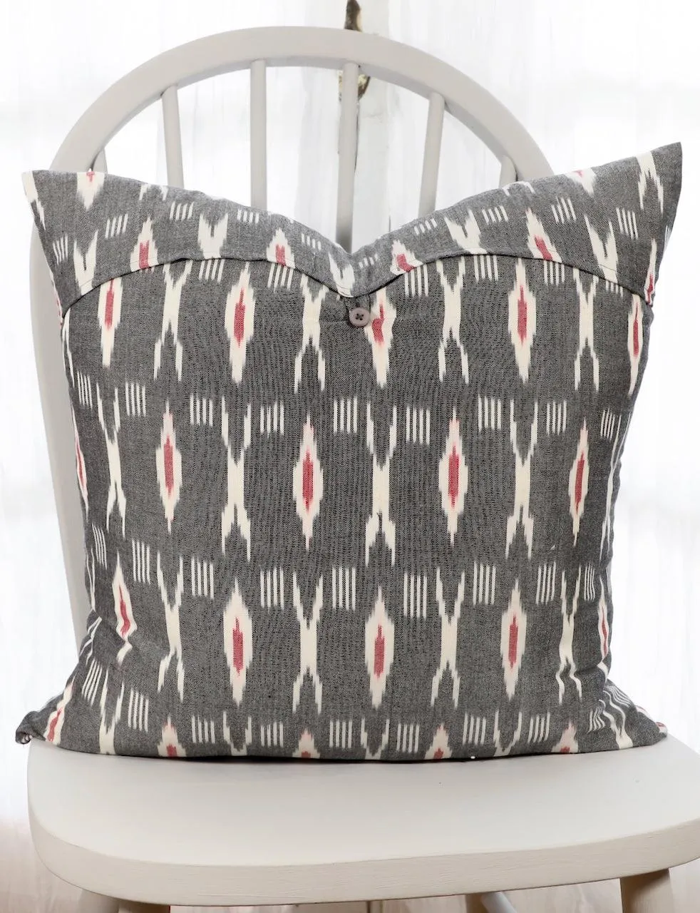 XO Grey & Red Throw Pillow Cover